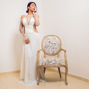 Bridal Gown Italian Chiffon fleur Dress New 2020